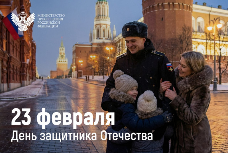 Поздравление Министра просвещения Российской Федерации Сергея Кравцова с Днем защитника Отечества 